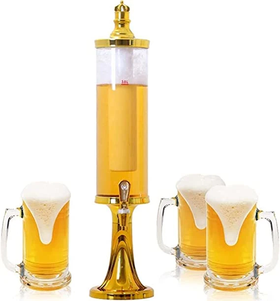 Beer Tower with Ice Tube Cooling 3L Beer Dispenser