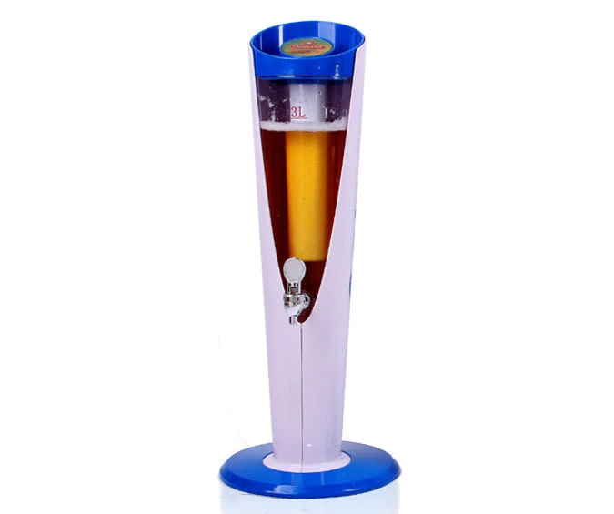 Tiger 3L Plastic Tabletop Beer Dispenser Draft Beer Tower with Ice Tube