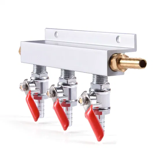 Beer Gas Distributor CO2 Air Gas Manifold Distribution Splitter Beer 2 Way for Home Use