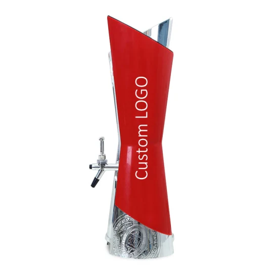 Custom Logo Red Draft Beer Tower 3L Tabletop Drink Dispenser Tower with Tap