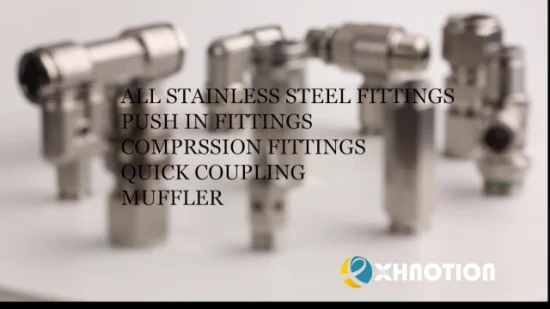 Xhnotion Push to Connector Stainless Steel Metal Sleeve Union Elbow Pneumatic Air Push in Fitting